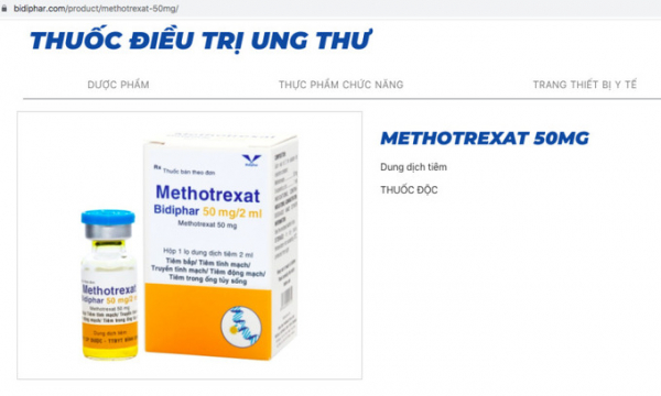Bộ Y tế thu hồi, tiêu hủy một lô thuốc Methotrexat điều trị ung thư