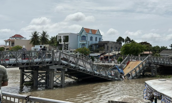 Trà Vinh: Cầu tạm Long Bình 1 đã sập trong quá trình thử tải trọng