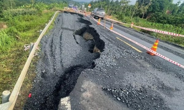 Đắk Lắk: Tuyến đường tránh trung tâm thị trấn Ea Drăng sụt lở sau mưa lớn kéo dài