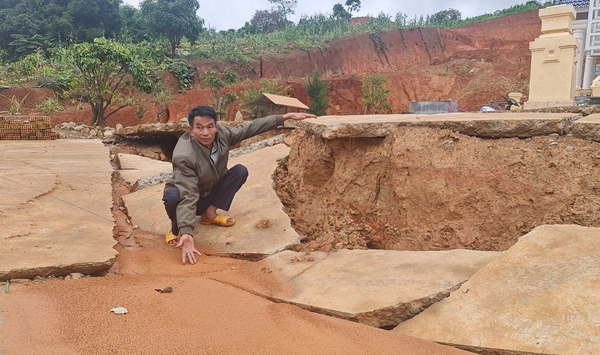 Lâm Đồng: 9 hộ dân bị ảnh hưởng do sạt trượt đất tại huyện Lâm Hà