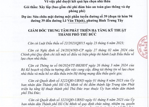 TP. HCM: Ít cạnh tranh, Công ty Dương Linh trúng gói thầu gần 1,4 tỷ