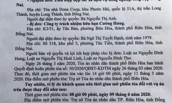 Công ty của nguyên Phó Bí thư Tỉnh ủy Đồng Nai bị kiện đòi hơn 811 tỷ đồng!