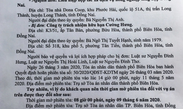 Công ty của nguyên Phó Bí thư Tỉnh ủy Đồng Nai bị kiện đòi hơn 811 tỷ đồng!