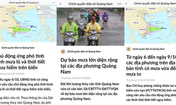 Quảng Nam cập nhật tình hình mưa lũ cho người dân qua Zalo