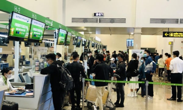 Sân bay Tân Sơn Nhất bận rộn cao điểm tết