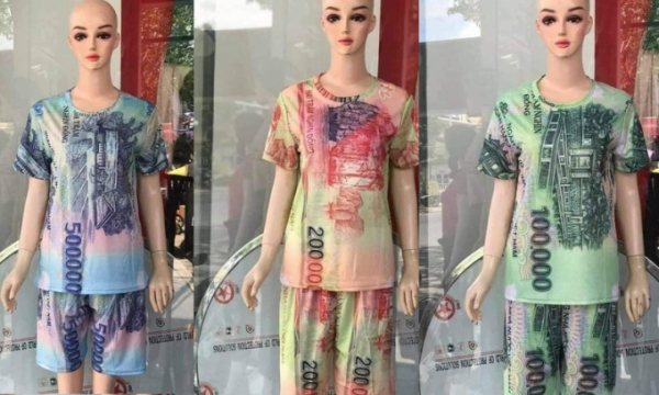 Bán quần áo in hình tiền Việt Nam: Bị phạt đến 50 triệu đồng