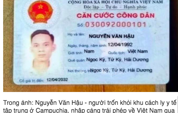 Truy tìm công dân trốn cách ly ở Campuchia, nhập cảnh trái phép về Việt Nam