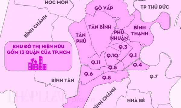 TP.HCM tính lại khu đô thị hiện hữu 13 quận nội thành