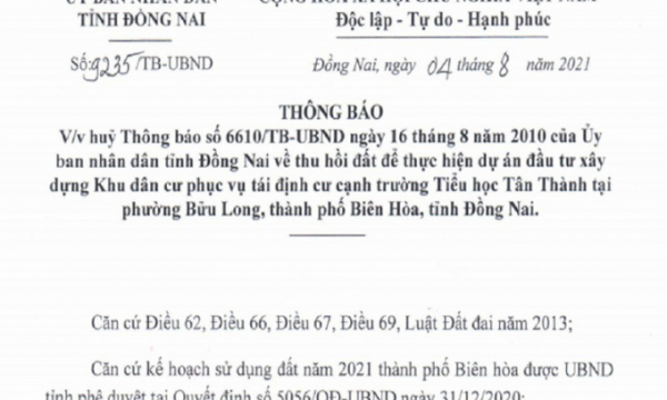 Đồng Nai: Bỏ dự án khu dân cư hơn 10 năm không thực hiện