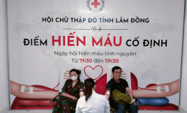 Hội Chữ thập đỏ Lâm Đồng phối hợp với Bệnh viện Đa khoa tỉnh tổ chức hiến máu tình nguyện