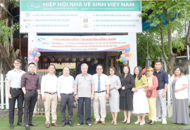 Chủ tịch Trung ương Hội Giáo dục chăm sóc sức khỏe cộng đồng Việt Nam thăm Hiệp Hội nhà vệ sinh và chi nhánh xử lý rác thải Bình Dương