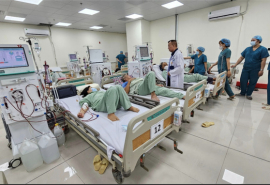Người bệnh đã được chạy thận nhân tạo tại cơ sở mới của Bệnh viện Đa khoa Khu vực Hóc Môn