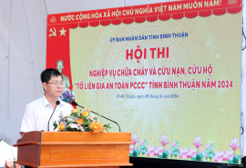 Bình Thuận: Hội thi nghiệp vụ chữa cháy và cứu nạn cứu hộ “Tổ liên gia an toàn phòng cháy, chữa cháy”