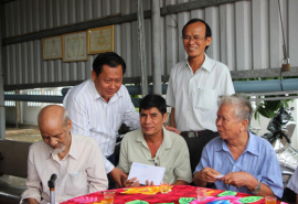 Long An: Thăm tặng quà cho thương binh nặng, đối tượng chính sách