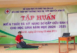 Gia Lai: Trên 100 học sinh và giáo viên tại huyện Chư Sê được tập huấn kỹ năng sơ - cấp cứu ban đầu