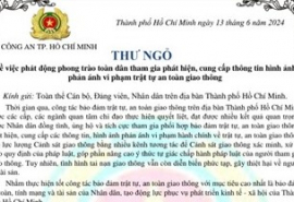 Công an TP. HCM phát động phong trào toàn dân tham gia phát hiện, cung cấp thông tin hình ảnh phản ánh vi phạm TTATGT trên địa bàn Thành phố.