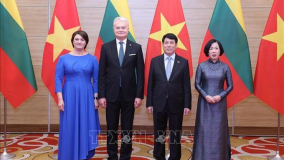 Chủ tịch nước Lương Cường chủ trì chiêu đãi chính thức Tổng thống Lithuania Gitanas Nauseda