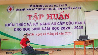 Gia Lai: Trên 100 học sinh và giáo viên tại huyện Chư Sê được tập huấn kỹ năng sơ - cấp cứu ban đầu