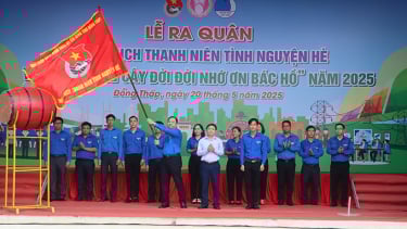 Đồng Tháp: Sôi nổi lễ ra quân chiến dịch thanh niên tình nguyện hè 2025