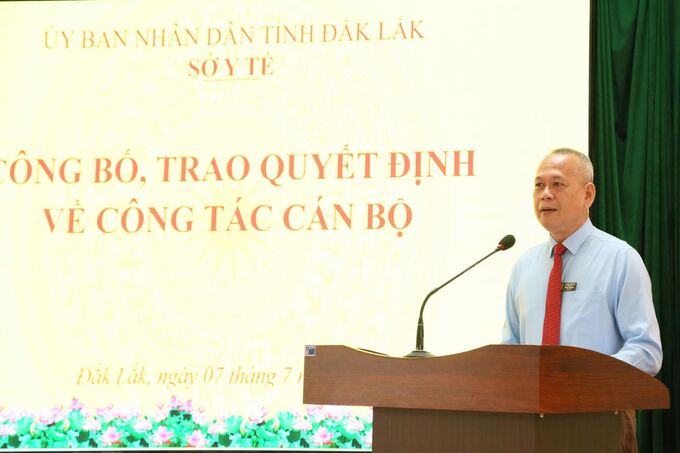 Sở Y tế Đắk Lắk công bố các quyết định về công tác cán bộ